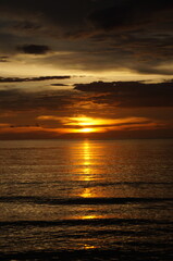 sunset on the sea at koh kood thailand