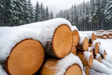 Neatly stacked freshly cut firewood, ready for use
