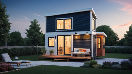 Accessory Dwelling Unit (ADU): A modern tiny house concept showcasing the versatility and efficiency of accessory dwelling units, perfect for urban living and sustainable design.