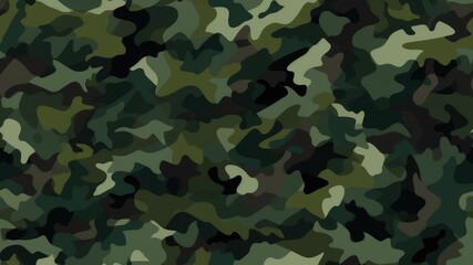 Fototapeta premium Army camouflage background, classic seamless pattern, fabric texture.