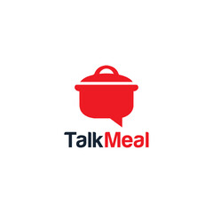 Talk Meal Logo Simple Design