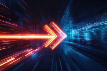 an abstract arrow symbol that accelerates forward movement