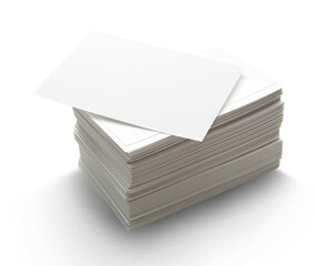 Stack of white paper cards