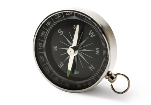 Compass on the white background
