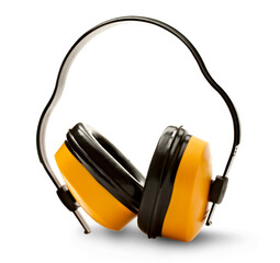 Headphones on the white background