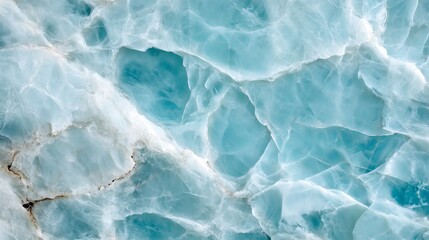 Obraz premium Macro shot of icy blue marble with intricate patterns