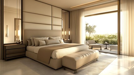 Beautiful Colored Mockup Bedroom Interior Blank Poster Decoration Art Background Image, generative AI