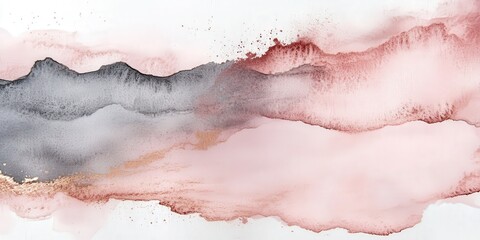 Fototapeta premium Soft Abstract Watercolor Landscape in Muted Tones