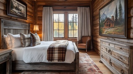 Beautiful Colored Mockup Bedroom Interior Blank Poster Decoration Art Background Image, generative AI