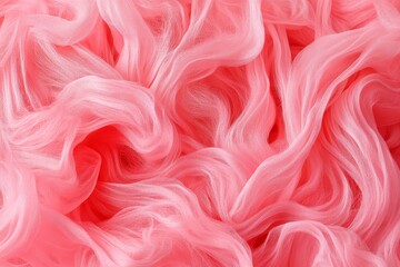 Fototapeta premium Soft pink fibers create a gentle wave pattern resembling delicate silk fabric in a close-up view