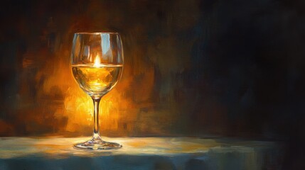 Wine glass candlelight romantic. Generative AI