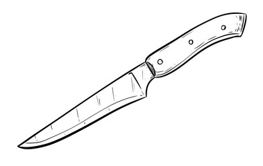boning knife digital drawing illustration isolated