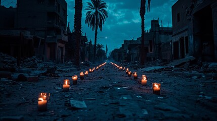 The ninth plague of Egypt: the land cloaked in eerie darkness, faint torchlight along desolate streets creating a surreal atmosphere