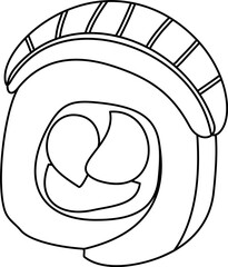 Japanese food sushi outline.  Asian food outline. Sushi  hand drawn outline sketch.  Japanese food outline.