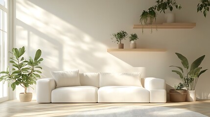 Beautiful Colored Mockup Bedroom Interior Blank Poster Decoration Art Background Image, generative AI