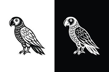 Parrot icon isolated on on White Background Vector Art Illustration on white background.