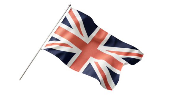 The Majestic Union Jack: A Symbol of Heritage and Identity, Flying Gracefully Against a Black Background, Evoking Patriotism and Cultural Pride in Every Waving Motion.