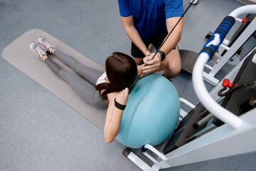 Rehabilitation exercises focused on recovery and improving mobility. Ideal for themes of physical...