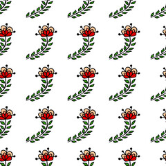 Seamless pattern. Folk ornament. Pattern in hand drawn style