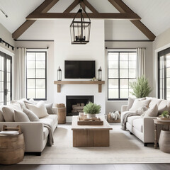 Fototapeta premium Luxurious Hotel Bedroom with Inviting Bed and Stylish Decor, Creating Serene Atmosphere for Relaxation and Comfort.