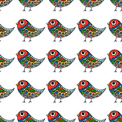 Seamless pattern. Folk ornament. Pattern in hand drawn style