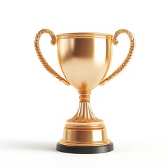 gold cup isolated on white background	
