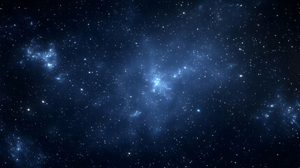 Naklejka premium Abstract Deep Space Nebula with Stars and Galaxies, Blue Color Palette Digital Art Background