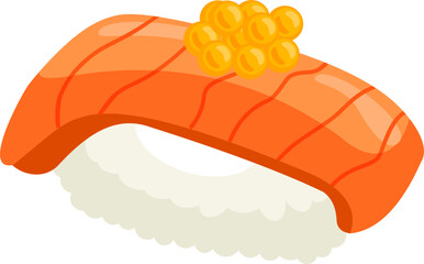 Sushi nigiri with salmon.  Sake Smoked Salmon Sushi. Sushi with salmon and rice.  Japanese asian food.  sushi japanese food.