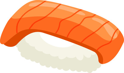 Sushi nigiri with salmon.  Sake Smoked Salmon Sushi. Sushi with salmon and rice.  Japanese asian food.  sushi japanese food.