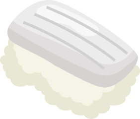 Nigiri sushi with squid slice. Squid Sushi. Japanese Food. 