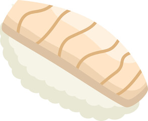 Scallop Sushi. Hotate nigiri sushi with scallop side. Japanese food. japanese sushi. Sushi food with scallop traditional japanese food.