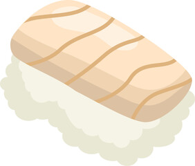 Scallop Sushi. Hotate nigiri sushi with scallop side. Japanese food. japanese sushi. Sushi food with scallop traditional japanese food.