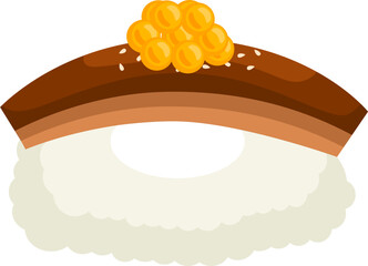 Unagi Eel Sushi.  Illustration of unagi sushi. 