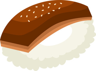 Unagi Eel Sushi.  Illustration of unagi sushi. 