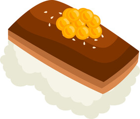 Unagi Eel Sushi.  Illustration of unagi sushi. 