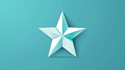 Obraz premium A single, 3D, white star is shown on a blue background.