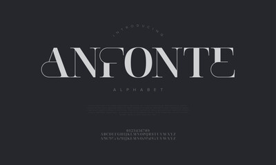 Anfonte typography beauty fashion elegant minimalist serif italic fonts decorative wedding vintage retro logos. Minimal luxury font alphabet logo. Vector illustration