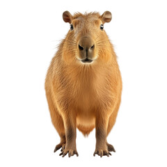 Fototapeta premium capybara standing isolated on transparent background cutout