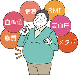 不健康な太った男性