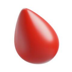 Obraz premium drop of red water 3d render icon isolated on transparent background cutout