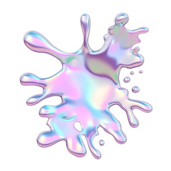 pink blue purple wave fluid holographic Iridescent 3d render icon isolated on transparent background cutout