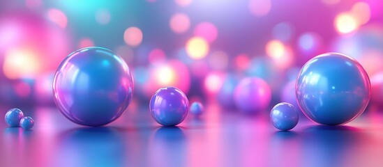 A vibrant arrangement of glossy spheres in a colorful, abstract background.