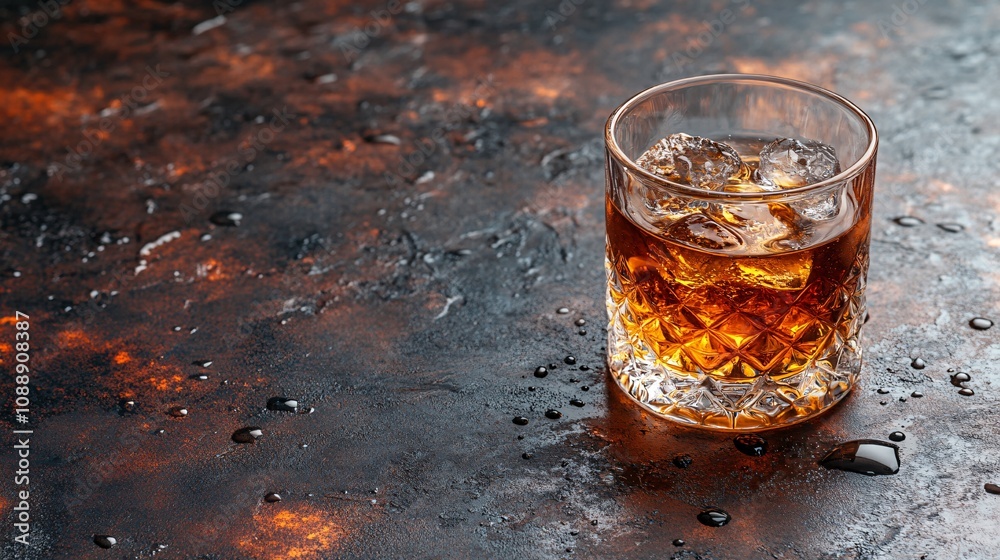 Leinwandbilder 45-degree topview isolated on background a whiskey glass mid-splash as liquid arcs gracefully outwar