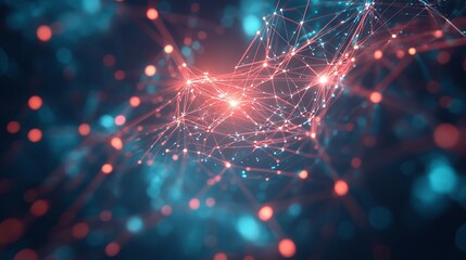 Obraz premium Abstract Network Design with Glowing Lines and Points