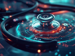 Futuristic Stethoscope with Holographic Health Insights for Digital Medical Care and AI Powered Diagnosis