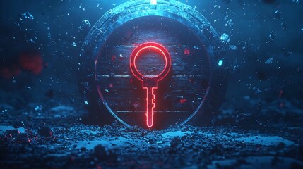 Glowing Key Unlocking Vault of Customer Loyalty Breakthrough Moment for Marketing Success