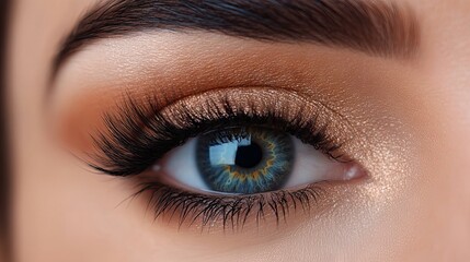 Obraz premium Close Up of a Woman's Eye with Stunning Makeup
