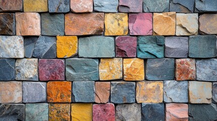 Colorful stone wall texture background.