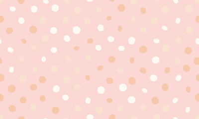 Polka dot vector pattern with geometric circles. Perfect for textile designs, wallpaper, or trendy poster backgrounds with an abstract minimalist style.