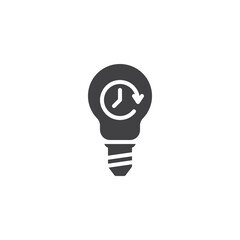 Lamp with clock vector icon